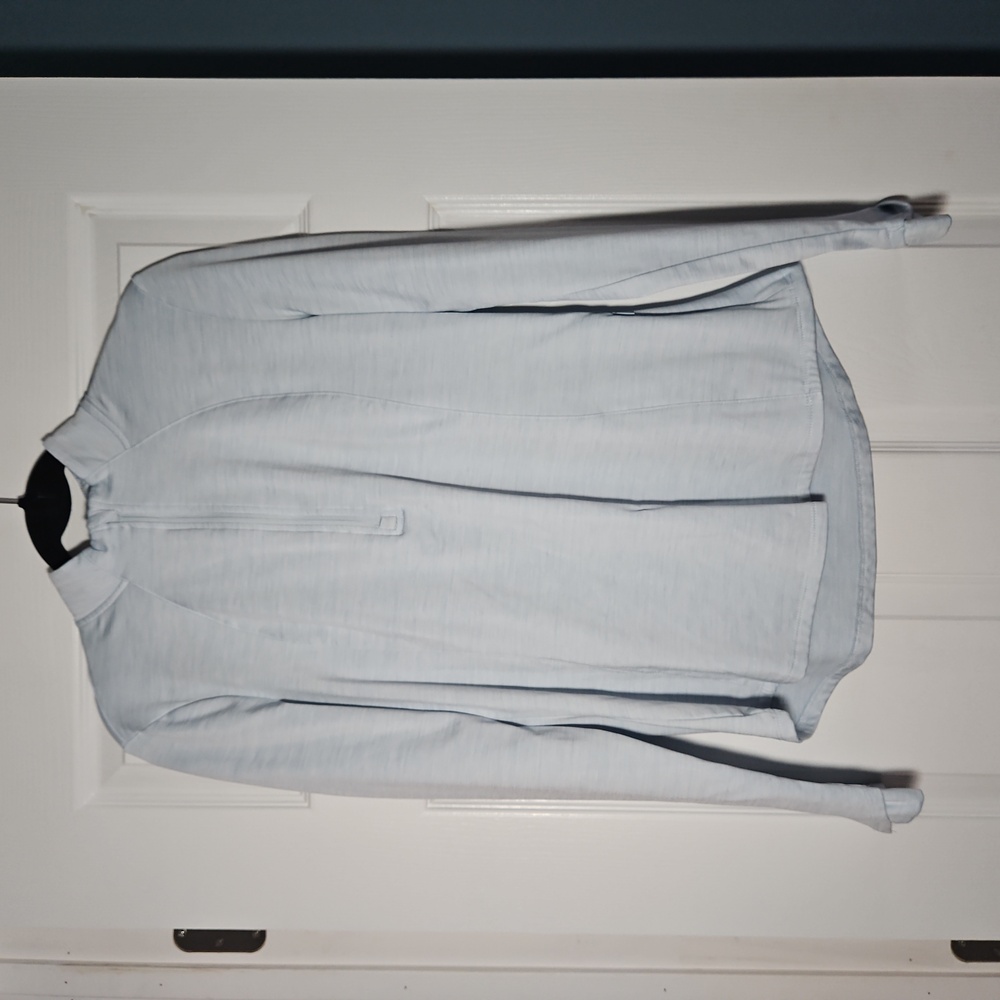 Spyder Active Half Zip Fleece-Lined Top - Baby Blue Heather - Size L